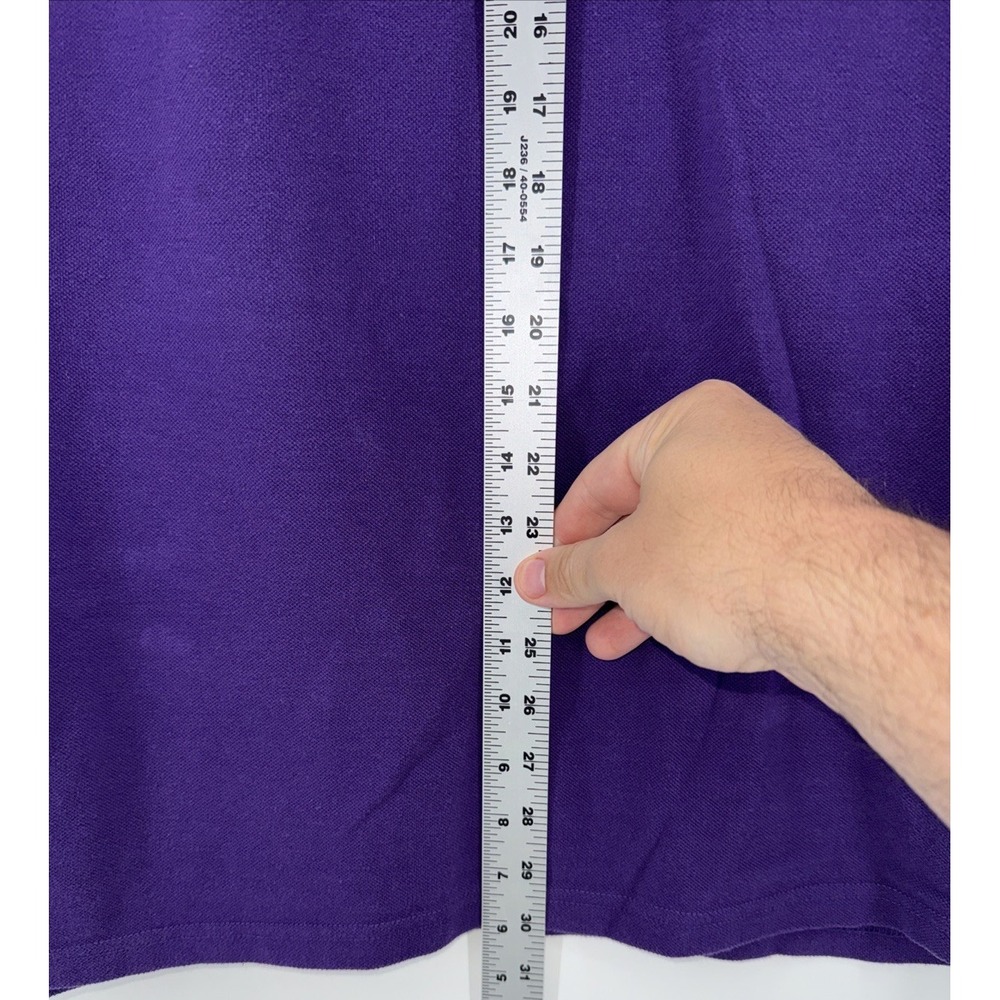 Polo Ralph Lauren Mens Long Sleeve Mesh Polo Shirt 100% Cotton Purple 1X BIG - Picture 3 of 5